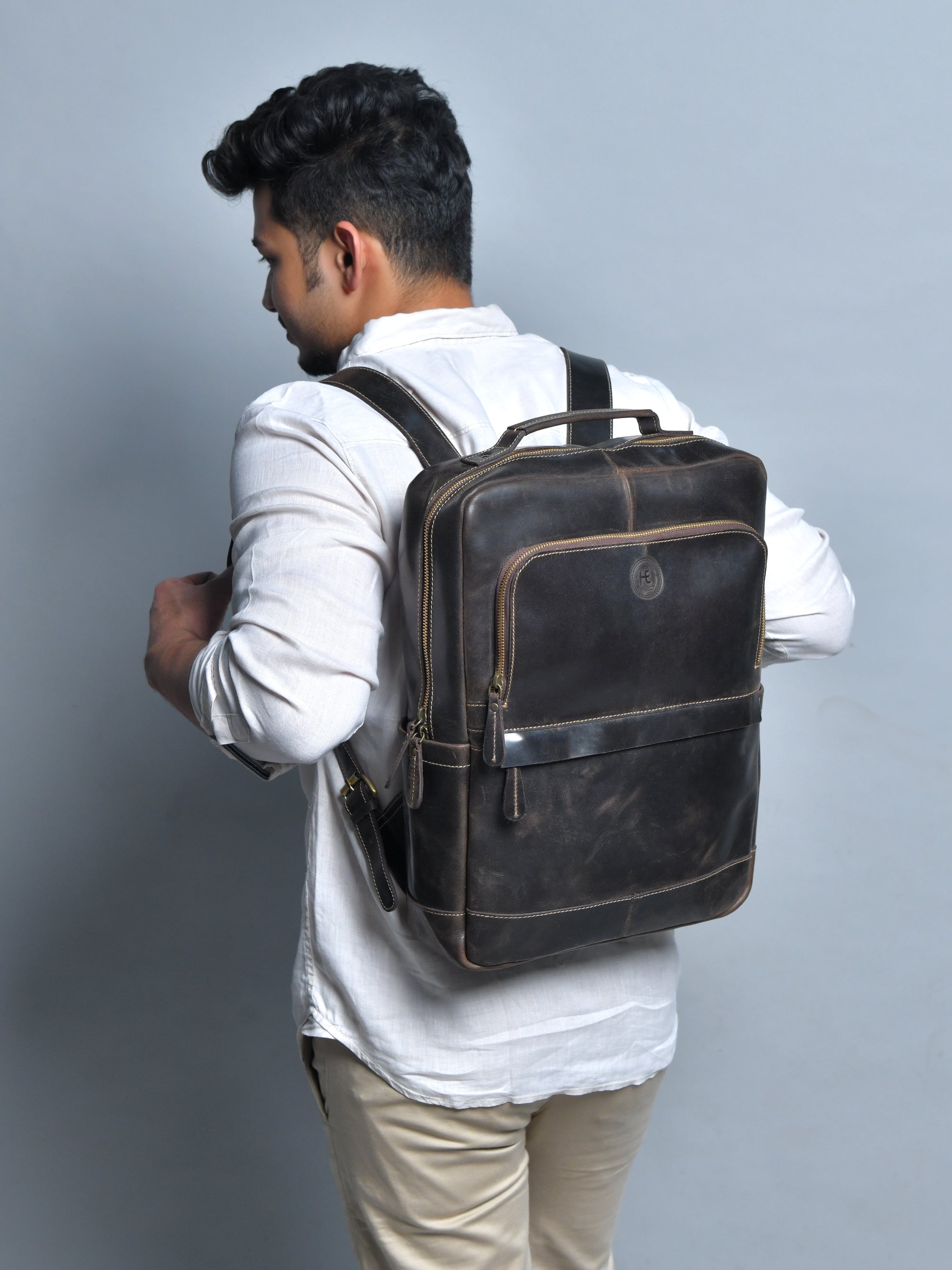 Alpine Vintage Leather Laptop Backpack